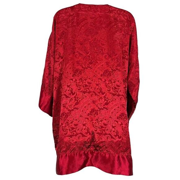 Victorias Secret Gold Label Vintage Red Satin Floral Sleepwear Lounge Robe O/S - Picture 15 of 16